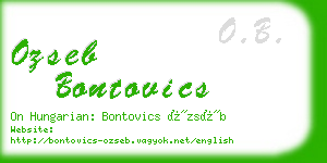 ozseb bontovics business card
